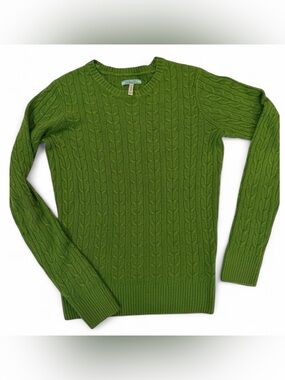 G.H. Bass & Co. Green Cable-Knit Crewneck Sweater